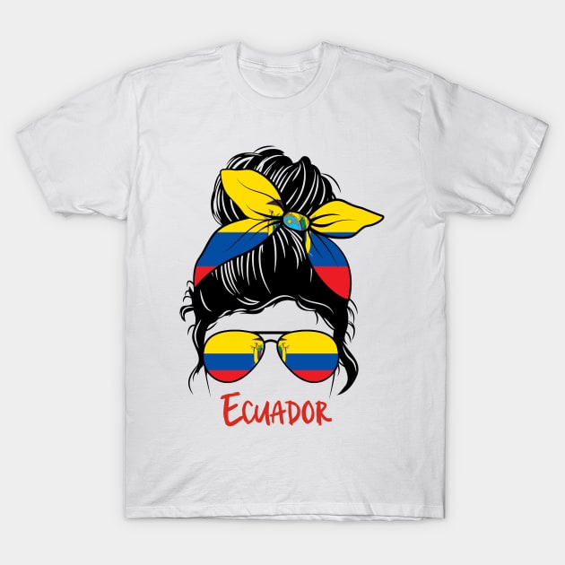 Ecuadorian Girl, Ecuadorian girlfriend, Ecuador Messy bun, Ecuatoriana T-Shirt by JayD World